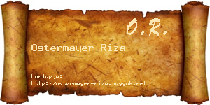 Ostermayer Riza névjegykártya